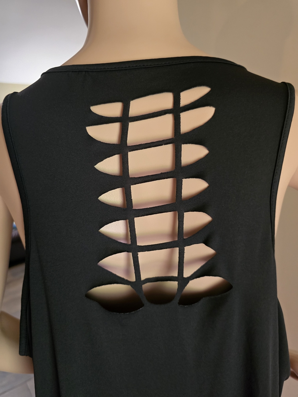 Black Halloween Pumpkin Print Tank Top - Festive Sleeveless Tee - Picture 7 of 7